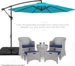 Patio Umbrella, Yard Umbrella Push Button Tilt Crank, Terrace Garden Restaurant