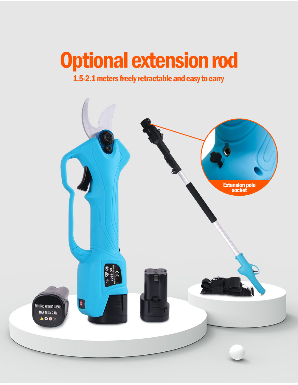Swansoft 28mm 16.8V Electric Garden Pruner Scissors Cordless Electric Pruning Shears Battery Orchard Pruner