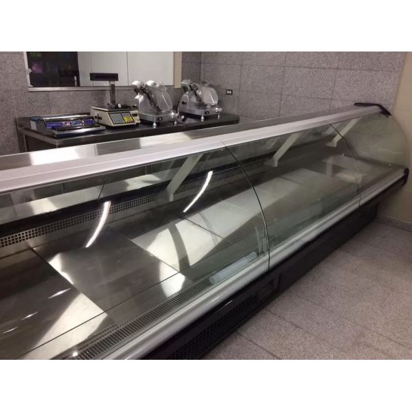 Refrigerated Display Serve Over Counter Meat Display Cooler With LED Light