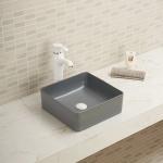 Dirt Resistant Wash Basin Porcelain Square Shape Complete And Clean Bathroom