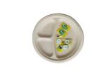 9" 3 Compartment Biodegradable Sugarcane Bagasse Plates