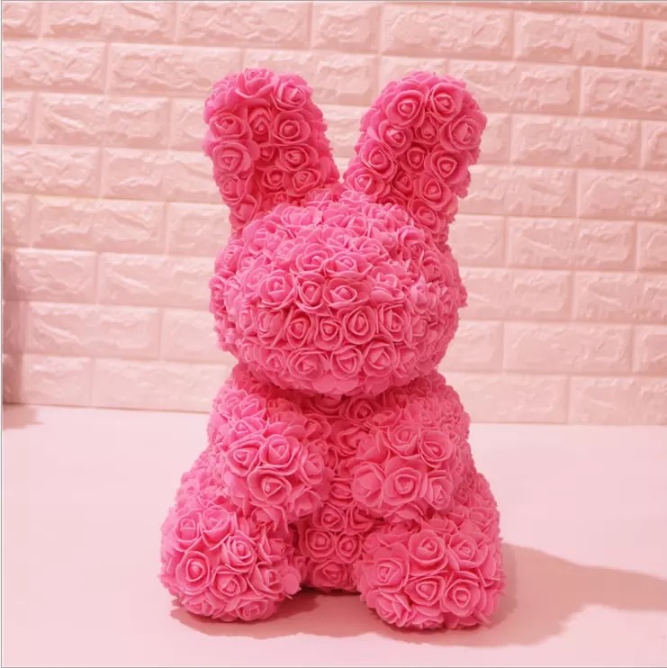 Wholesale Price 40cm height Foam Rose Bunny Girl Friend Rose Rabbit