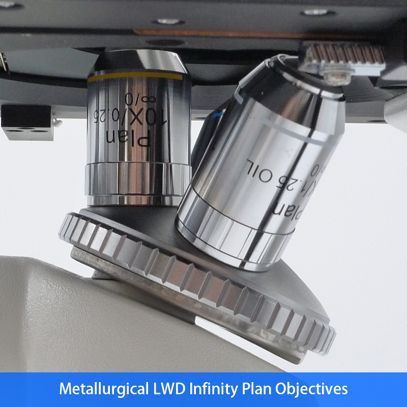 Inverted Metallurgical Optical Microscope WF10x/18mm Eyepiece Quadruple Nosepiece