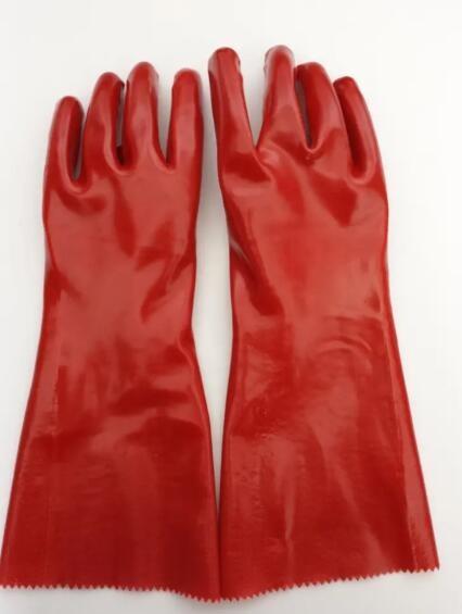 Buy cheap 30cm 40cm Double Dipped PVC Gloves Long Sleeve Red PVC Coated Gloves For Electrical from wholesalers