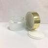 Buy cheap Round 50g Frosted Glass Jar Straight With Gold Cap Classical Shape from wholesalers