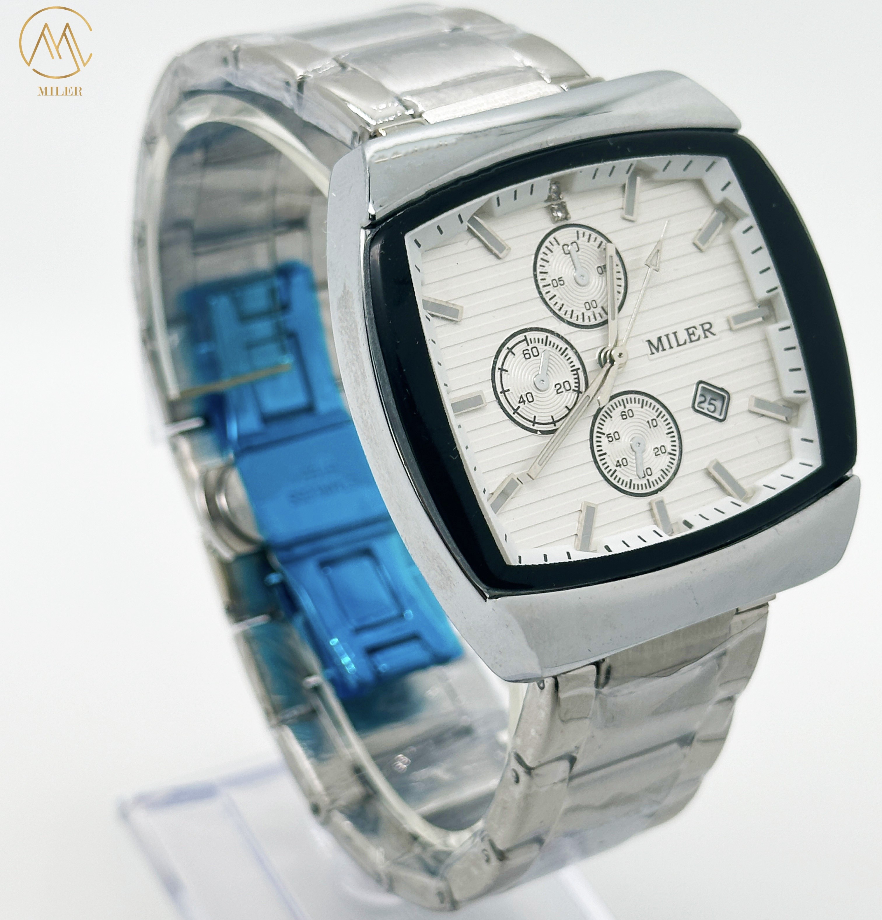 Luxury Business Waterproof Male Lady Luminous Date Stainless Steel Square Quartz Watch