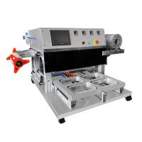 Buy cheap Hygiene Pneumatic Operation Chicken Salad Food Tray Sealing Machine Food Tray product