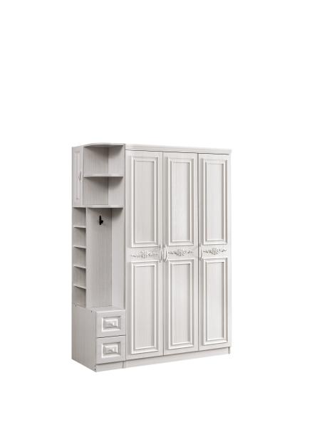 Buy cheap Anti Deformation White Wooden Wardrobe With 3 Door ISO9001 Dustproof from wholesalers