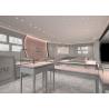 Buy cheap Matte Gray Pink Coating Glass Wooden Jewelry Display Cases / Store Display Cases from wholesalers