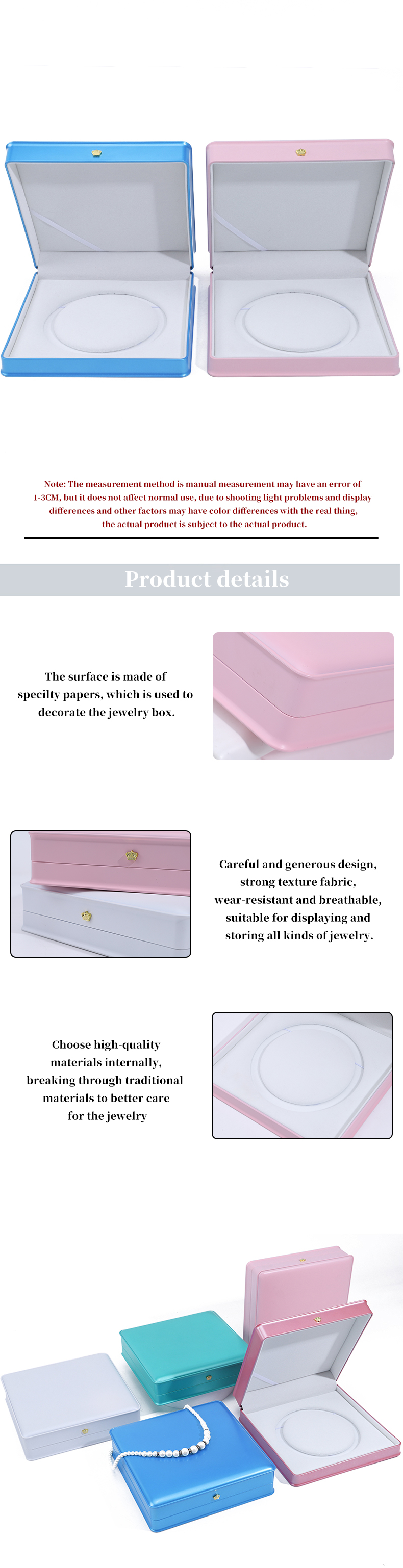 Soft Touch Macaron Color Plastic Pearl Necklace Storage Box Jewelry Packaging