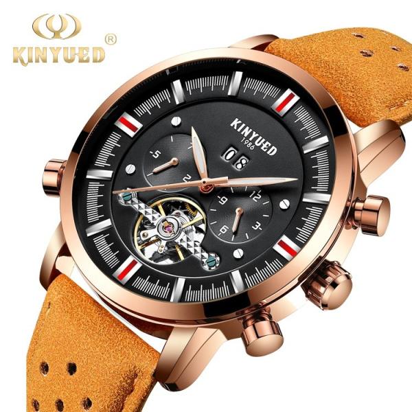 Online Shopping free shipping luxury brand tourbillon leather men watches in