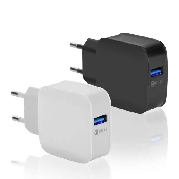 Buy cheap QC3.0 fast charge single USB port travel charger fast mobile phone charger wall charger home charger travel charger from wholesalers