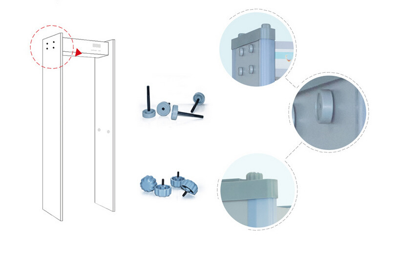 Multi Zone Security Walk Through Metal Detector Gate With CCTV Camera Battery