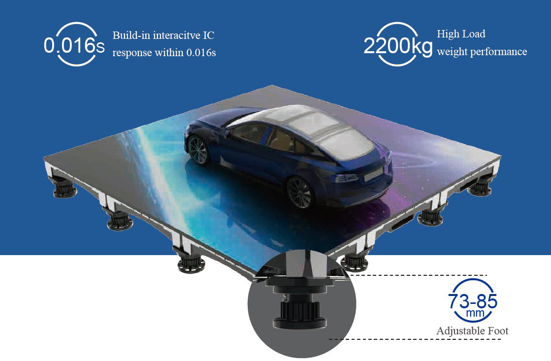 Die-cast Aluminum Load Bearing 2200kg Interactive LED Floor Display Solutions