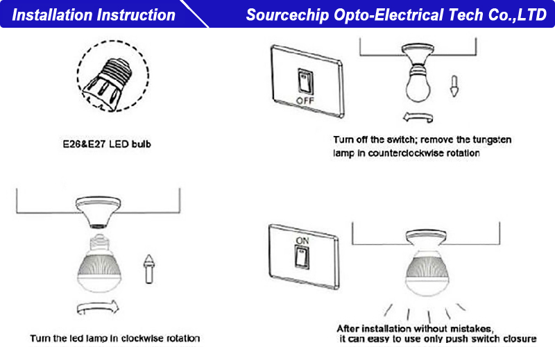 New led bulb A65 9W 740lm e27 led light bulbs