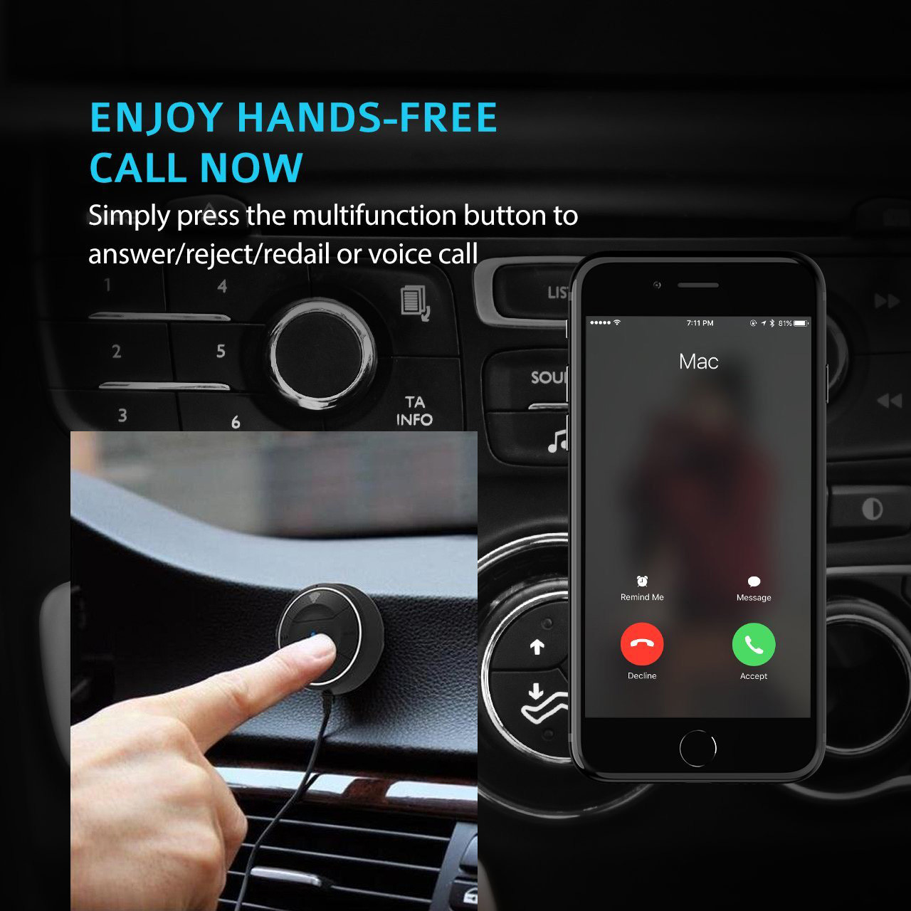 BT 4.0 Aux Car Music 3.5mm bluetooth Audio transmitter car handsfree kit bluetooth receiver JBRC01