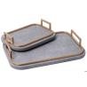 Buy cheap Coffee Brown Leather MDF 60mm Decorative Display Trays from wholesalers