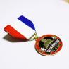 Buy cheap Iron Awards Souvenir Badges And Medals Gold Finish With Short Ribbon And Rubber Clutch from wholesalers