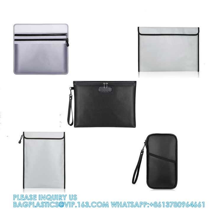 Fireproof Document Bag Large Travel Lock Bag Fireproof Document File Storage Organizer Bag