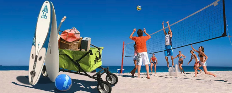 Outdoor Durable Collapsible Folding Wagon Big Capacity Folding Beach Cart
