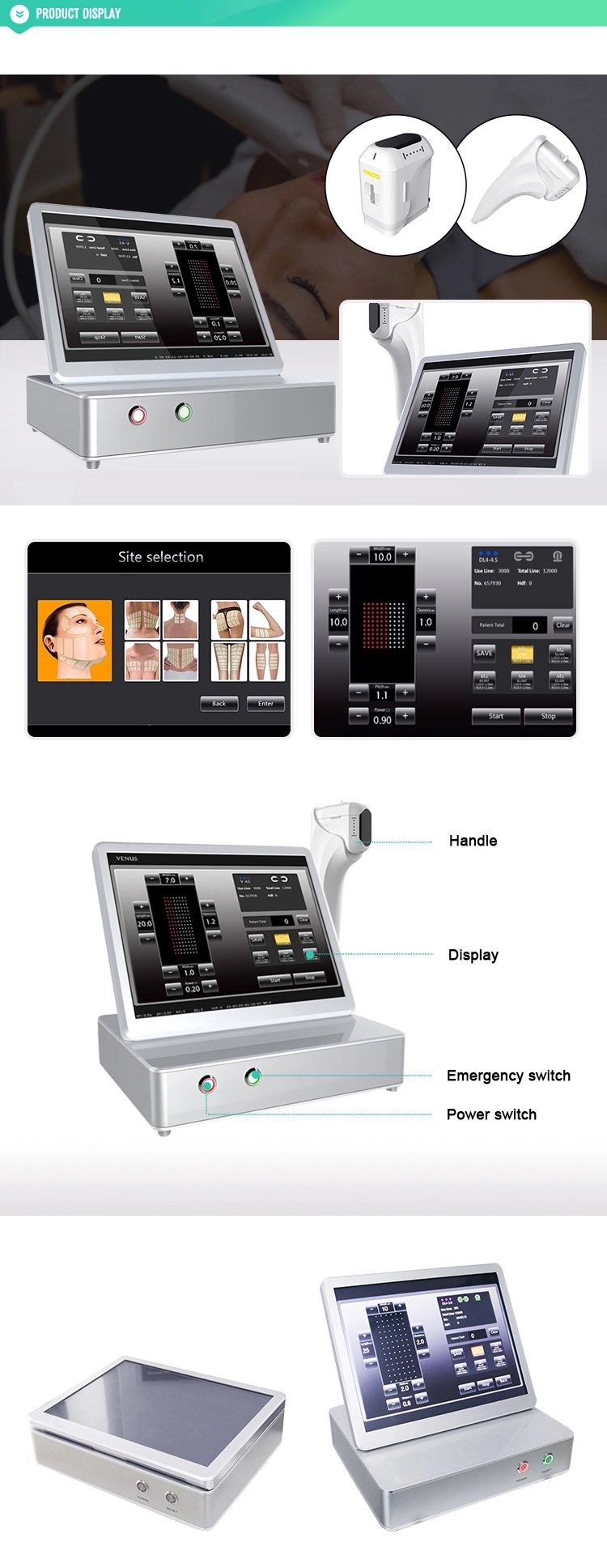 Portable design 11 lines 3D hifu machine face tight for beauty clinic use