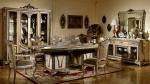 6 Chairs Carved Flower Dinning Room Set