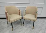 Soft Bag Odm Brown Faux Leather Dining Chairs Black Powder Coated Metal