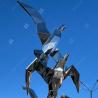 Buy cheap Mirror Polished Stainless Steel Monument Sculpture Flying seagull and fish sculpture from wholesalers