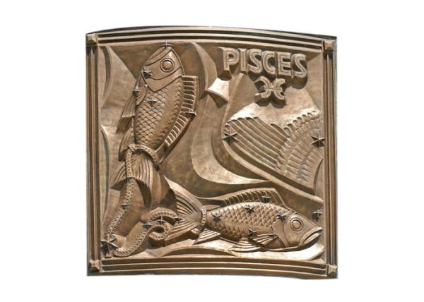 Buy cheap Different Sizes Pisces Bronze Relief Plaque Welding Craft 200*200cm from wholesalers