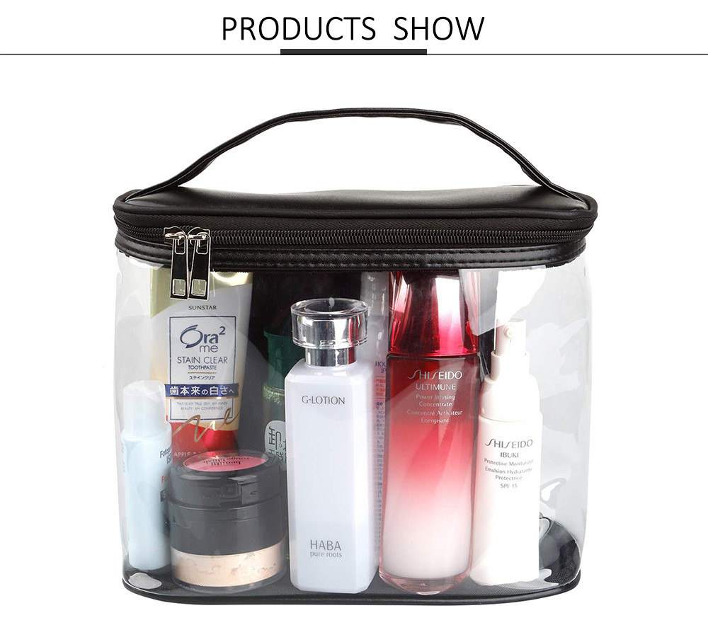 Water Resistant Portable PVC Transparent Toiletry Bag For Travel