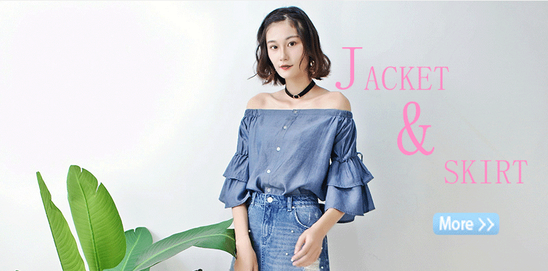 Women A Line Denim Mini Skirt With Pearls , Summer Short Jean Skirt for Ladies