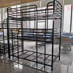 Black Metal Frame Triple Bed Adult 3 Tier Bed Steel Home Business Furniture