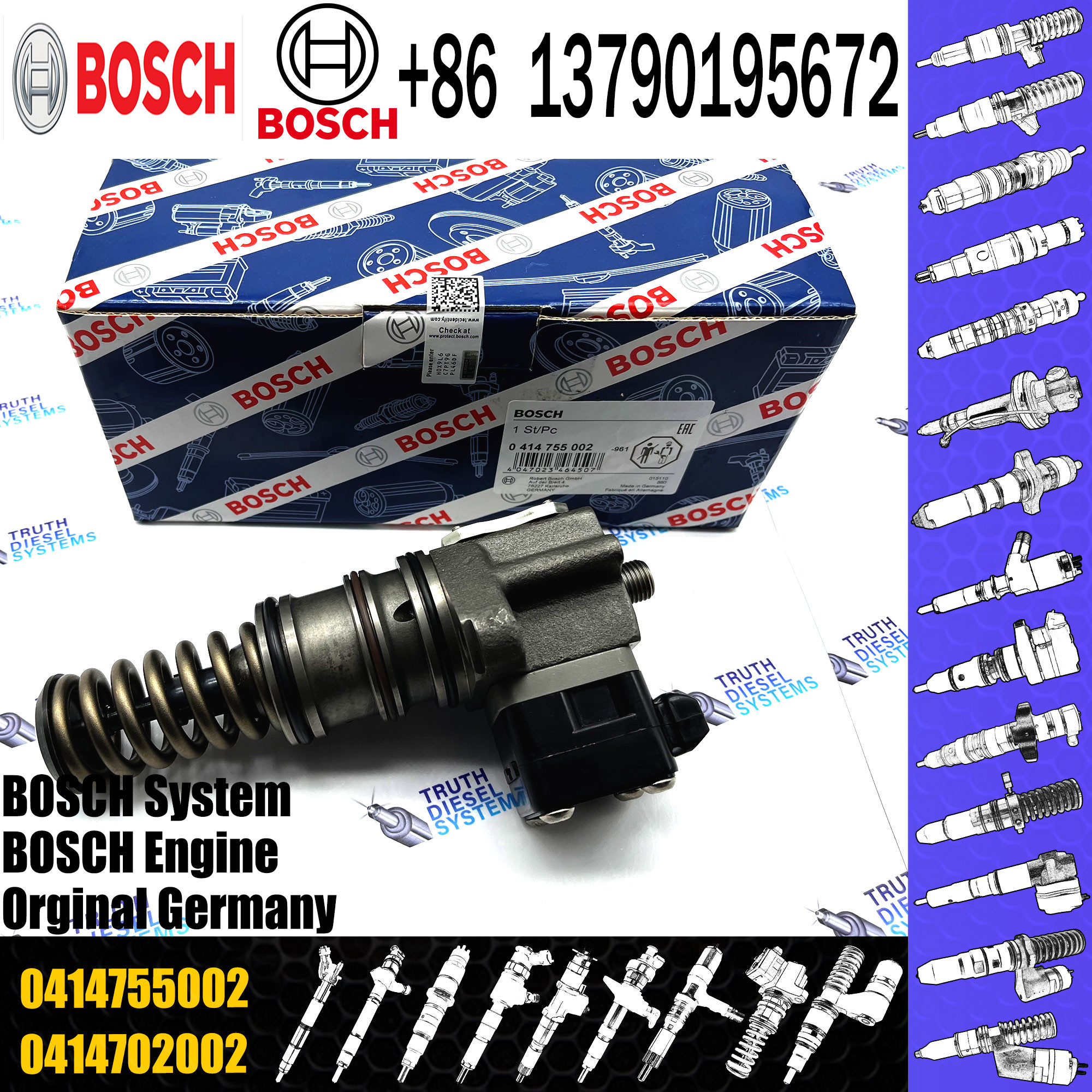 Diesel Engine Unit Pump 0414755007 For Truck 0414755002 0414755003 With More