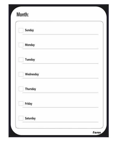 Buy cheap Dry Erase White Black Magnetic Calendar Board For Fridge Monthly Planner from wholesalers