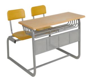 Buy cheap Durable Steel School Furniture Metal Frame Combined Double Student Desk And Chair from wholesalers