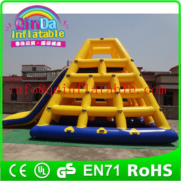Buy cheap Guangzhou QinDa Inflatable Floating Island Inflatable Climbing Water Slide For Adult from wholesalers