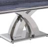 Buy cheap UK Style 0.57cbm Grey Marble Dining Table Stainless Steel Cross Leg from wholesalers
