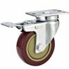 Buy cheap medium duty 4" swivel red polyrethane caster zinc plated, swivel PU castors from wholesalers