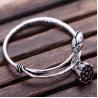 Buy cheap Sterling Silver Bangle Cuff Bracelet Engraved Water Lily Flower Vintage Jewelry(053128W) from wholesalers
