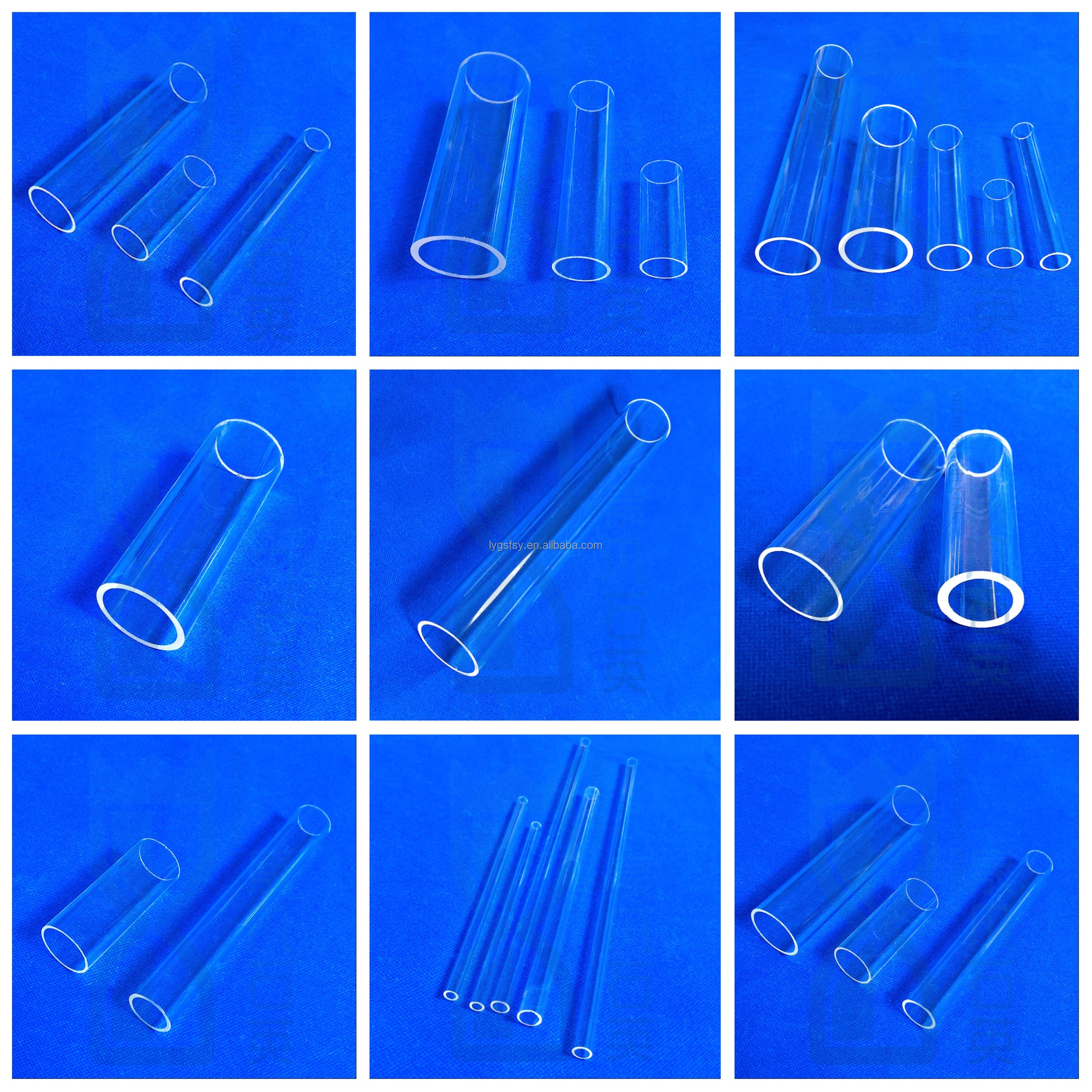 Transparent Polished Quartz Glass Tube Products Sand Core Pipe