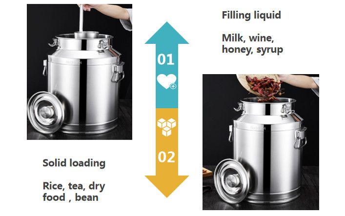 Transportation 40 Liters Stainless Steel Milk Can SS304 Storage