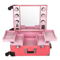 Buy cheap Rolling Studio Makeup Artist Cosmetic Case Elegant In Design With 4 Wheels product