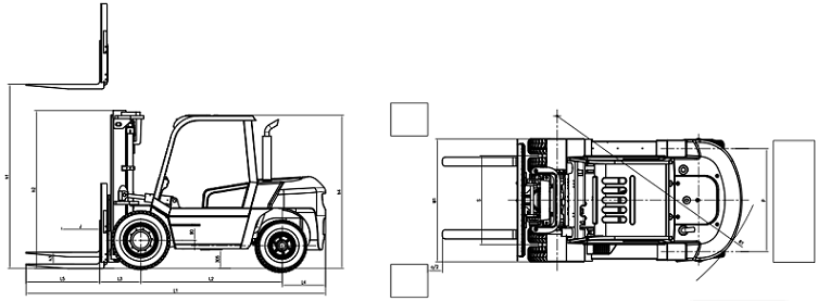8Ton Diesel Heavy Duty Fork Lift FD80Z-Y 440V