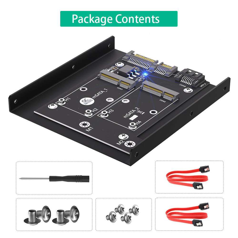 Upgrade Version Dual MSATA SSD To Dual SATA3 Converter Adapter Card With 3.5 Inch HDD Bracket
