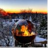 Buy cheap Garden Wood Fuel fire sphere Outdoor Steel Fire Pit In Wooden Box from wholesalers