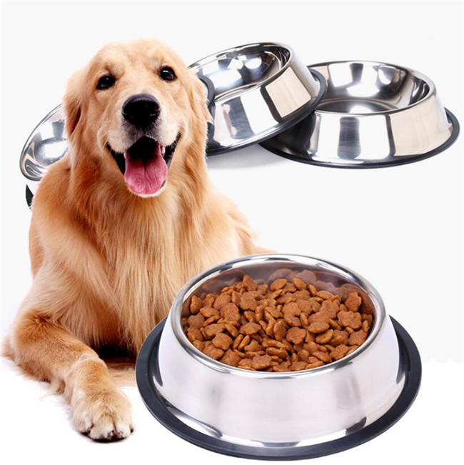 Stainless Steel 600ml Pet Feeder Bowl 5.4cm Dog Food Feeder
