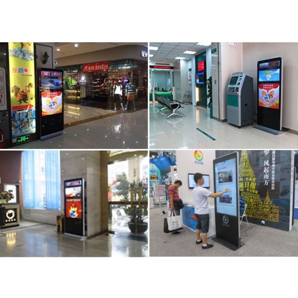 Free standing 55 inch interactive information multi touch screen advertising kiosk touchscreen monitor (Win10 or Android OS)