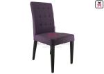 Purple Upholstered Leather Metal Kitchen Chairs With Square Pattern Stitching