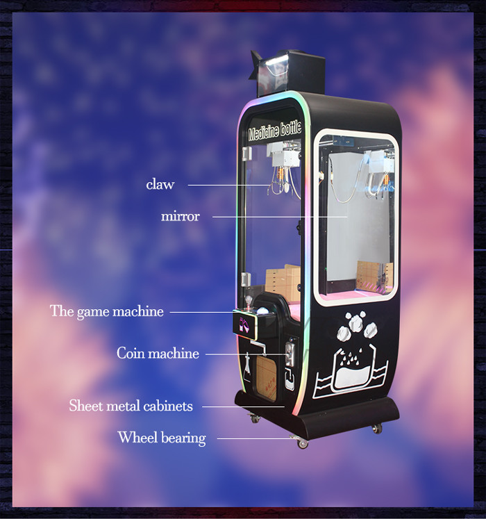 English Version Lucky Fortune Gift Crane Claw Machine With LED Lamp