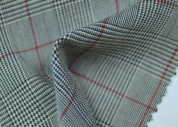Buy cheap 100% Polyester Cotton Yarn Dyed Fabric / Grey Striped Fabric Eco - Friendly from wholesalers
